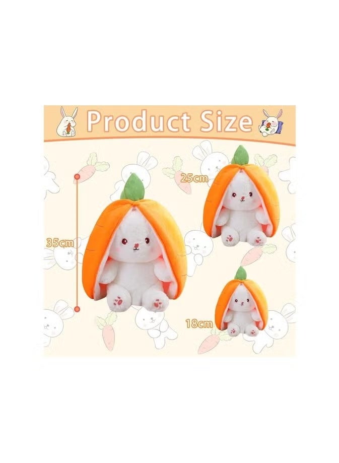 A small rabbit, a plush doll in the shape of a carrot rabbit, suitable as a birthday gift for girls and children (rabbit and carrot, 25 cm) - Image 2